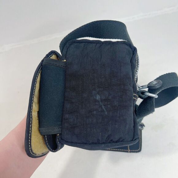 y2k Kipling Black Nylon Mini Bag Crossbody Streetwear - Picture 3 of 8